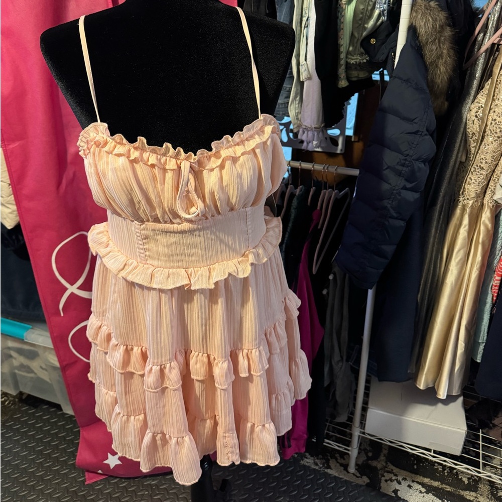 Elegant Cream Ruffled Dress